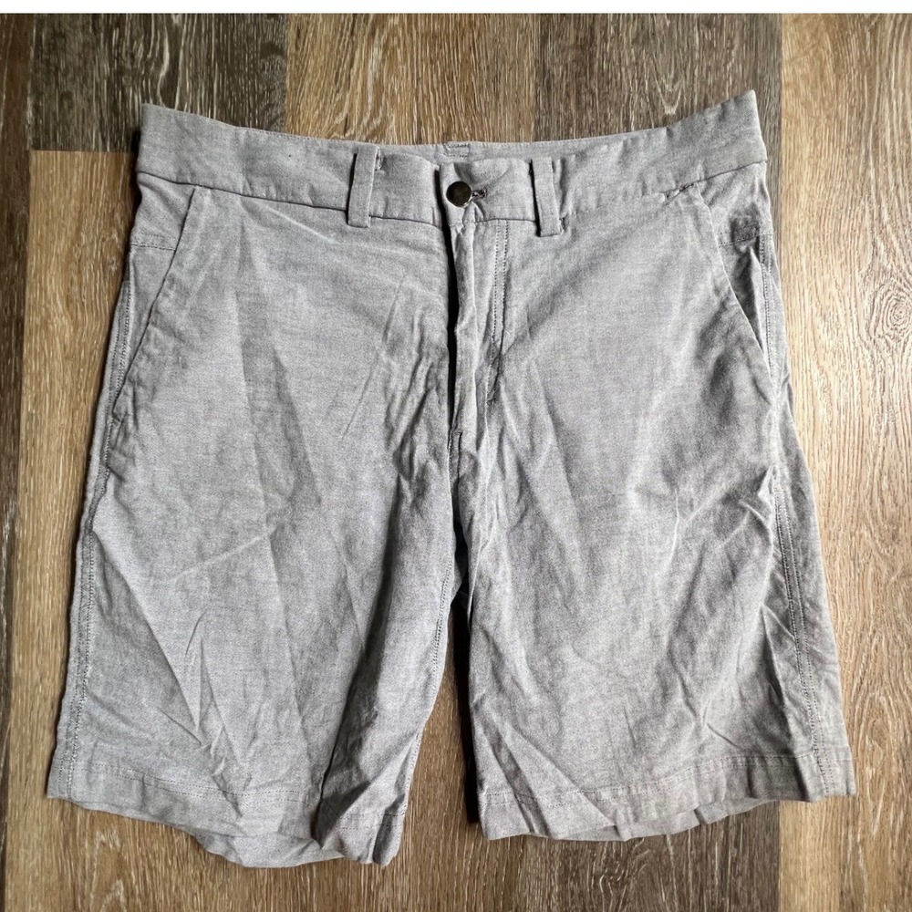 Chino Shorts Mens 32 Grey Casual Lightweight Flat Front
